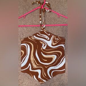 Hollister Brown Abstract Crop Top